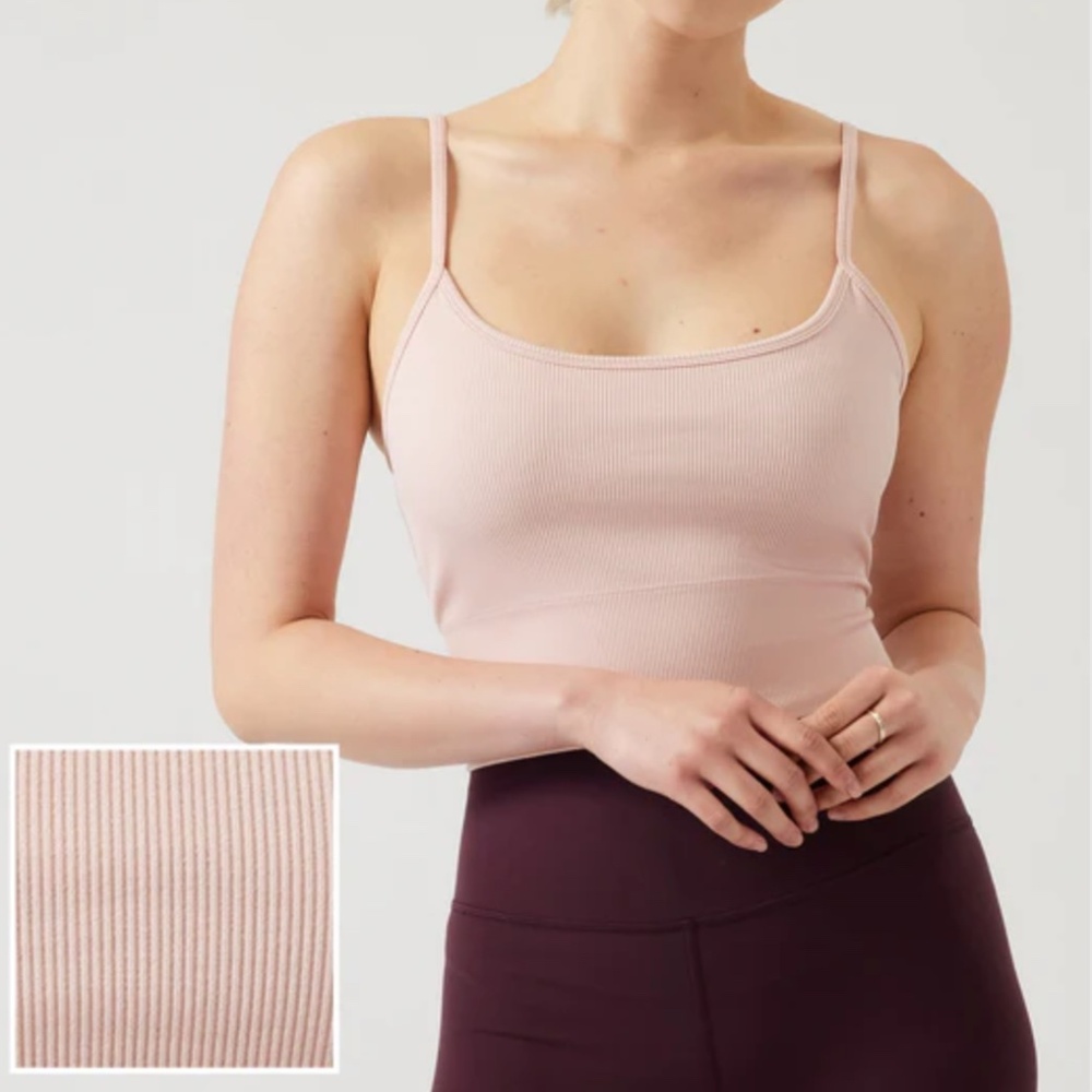 EUC! 💕 Athleta Aurora Seamless Cami, Light Pink, Size L